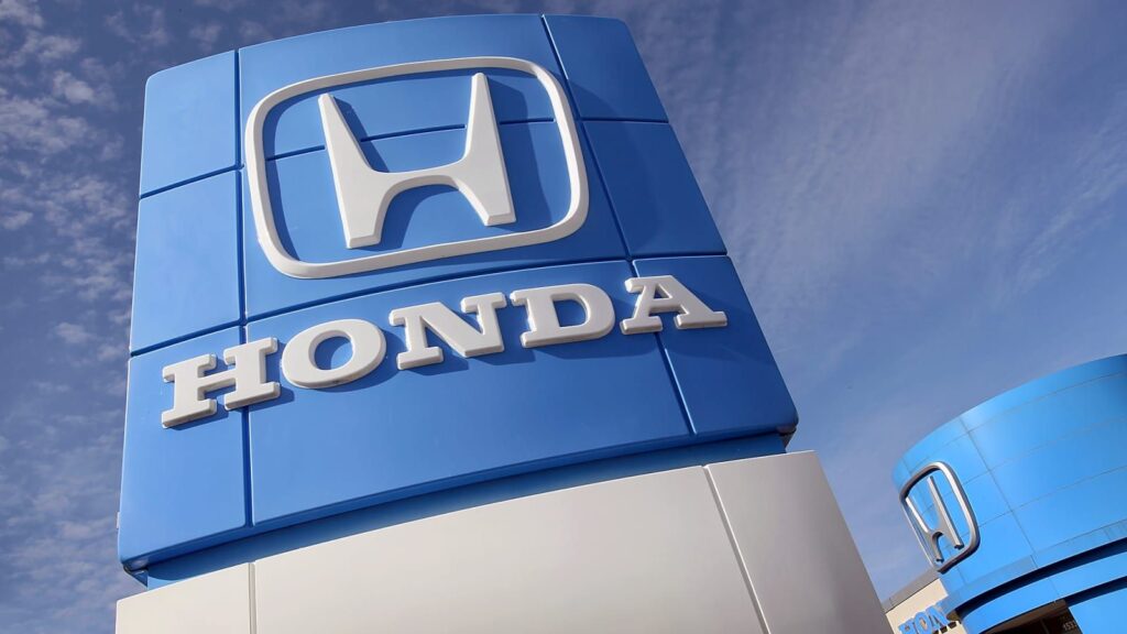 Honda recalls thousands of vehicles over potential airbag issue The Honda logo displayed on a blue and white wall
