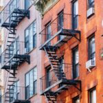 Several New York apartment buildings with their exterior fire escapes
