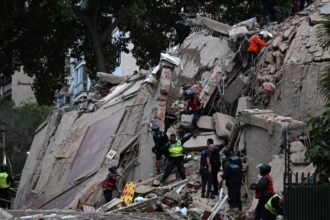 A building in ruins after the recent earthquake
