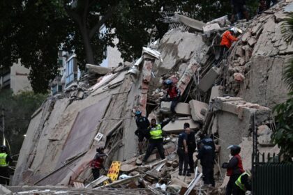 A building in ruins after the recent earthquake