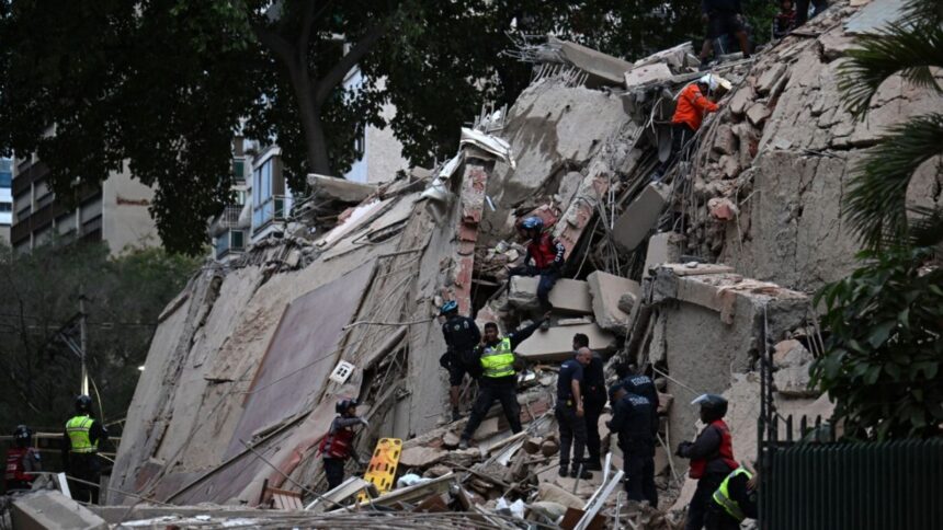 A building in ruins after the recent earthquake