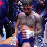 The UFC fighter sitting inside the octagon with multiple injuries after his defeat is announced