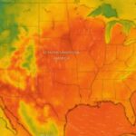 A heat map of the United States showing the extreme temperatures affecting different states