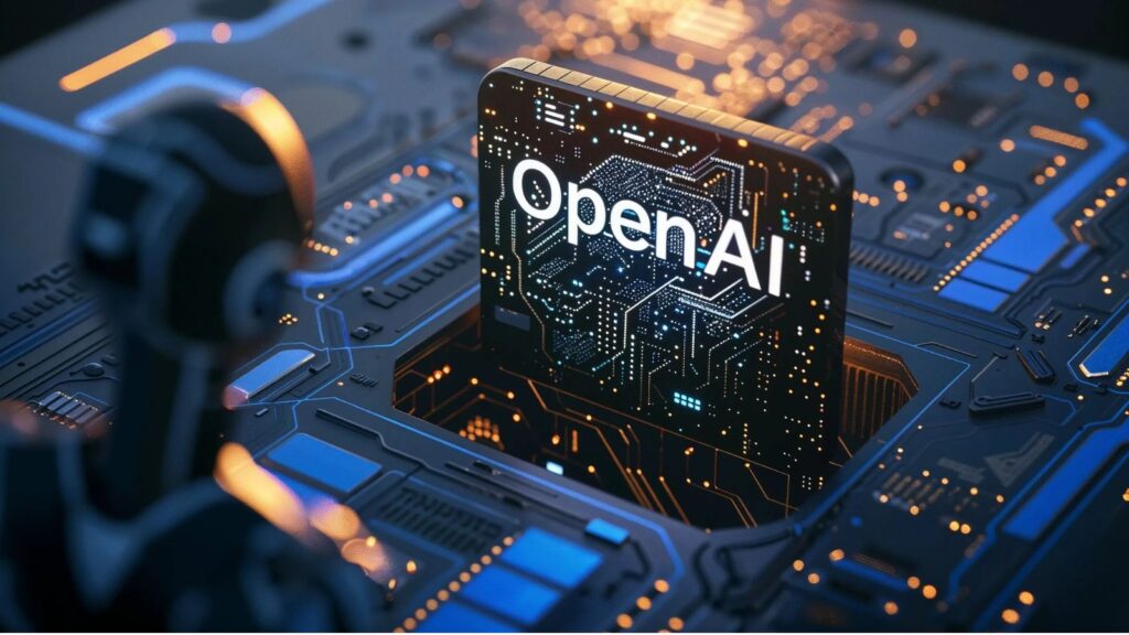 An OpenAI microchip installed on a motherboard
