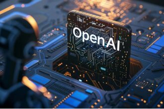 An OpenAI microchip installed on a motherboard