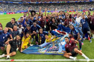 The Cape Verde national team posing for the camera after advancing past a crucial round of the 2026 FIFA World Cup