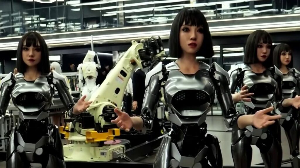 China unveils an AI-Powered Humanoid Robot designed to fight loneliness A row of humanoid robots with female faces and hands