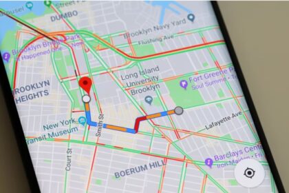 "A smartphone displaying Google Maps directions