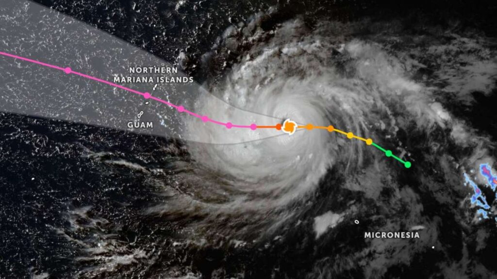A super typhoon viewed from a satellite