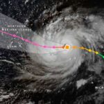 A super typhoon viewed from a satellite