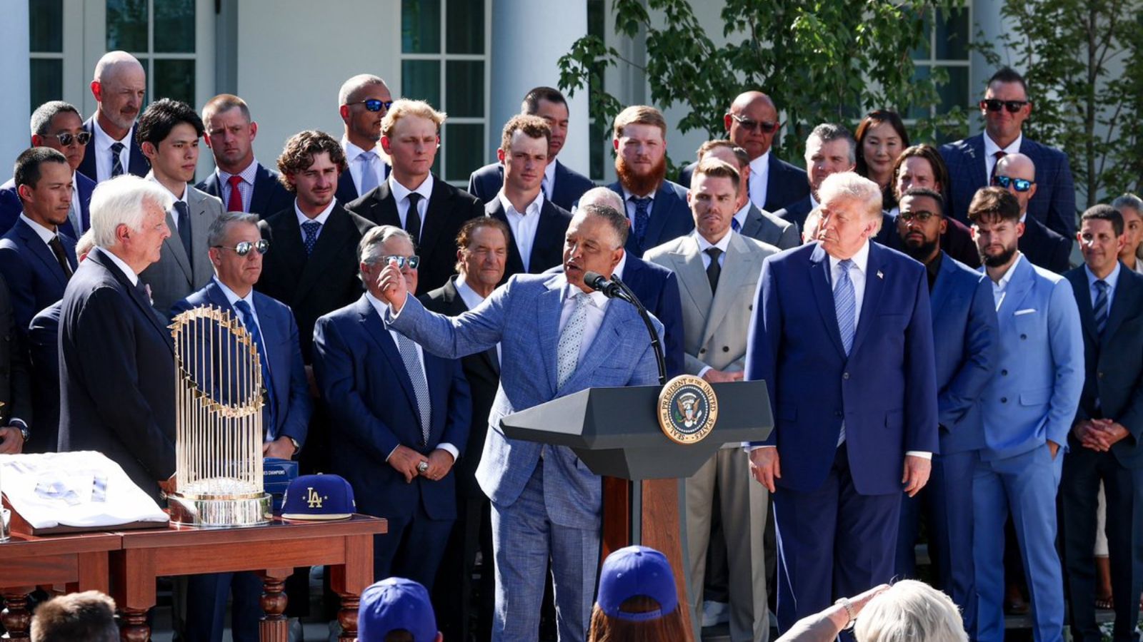The Dodgers are welcomed as national heroes at the White House The Dodgers are welcomed as national heroes at the White House
