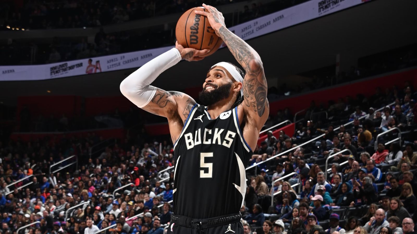 "The veteran NBA shooter preparing to sink a long-range three-pointer