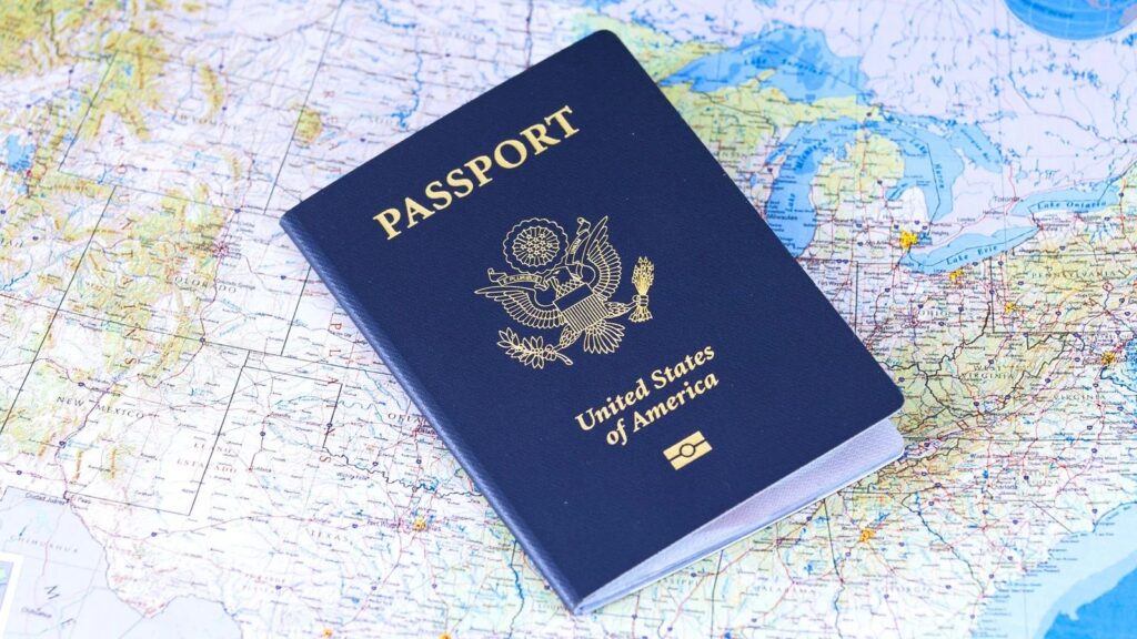 The United States passport loses prestige and falls in the global ranking A United States passport placed on top of a world map