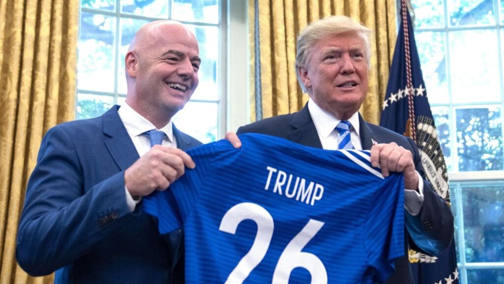 Trump admits intervening on Balogun's behalf, sparking controversy during the 2026 World Cup Infantino presenting Trump with a jersey bearing his name at the White House