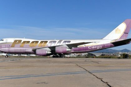 A giant airplane parked at an airport