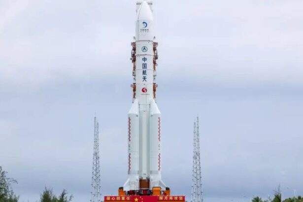 The white Chinese rocket with multiple decorations