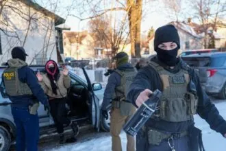 Several ICE officers conducting raids during the winter