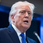 Trump suspends 50% tariffs on Canada in last-minute move to avoid new trade tensions Trump speaking with his supporters at a meeting attended by a large crowd