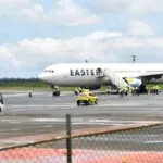 United States sends 20 deportees to Liberia as part of controversial migration agreement An airplane being boarded by several people who will be deported to Liberia