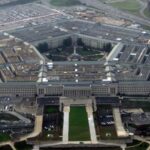 An aerial view of the Pentagon in the United States