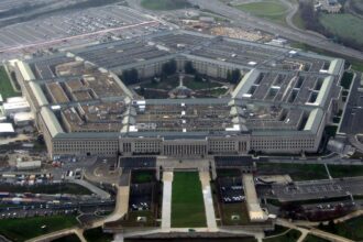 An aerial view of the Pentagon in the United States