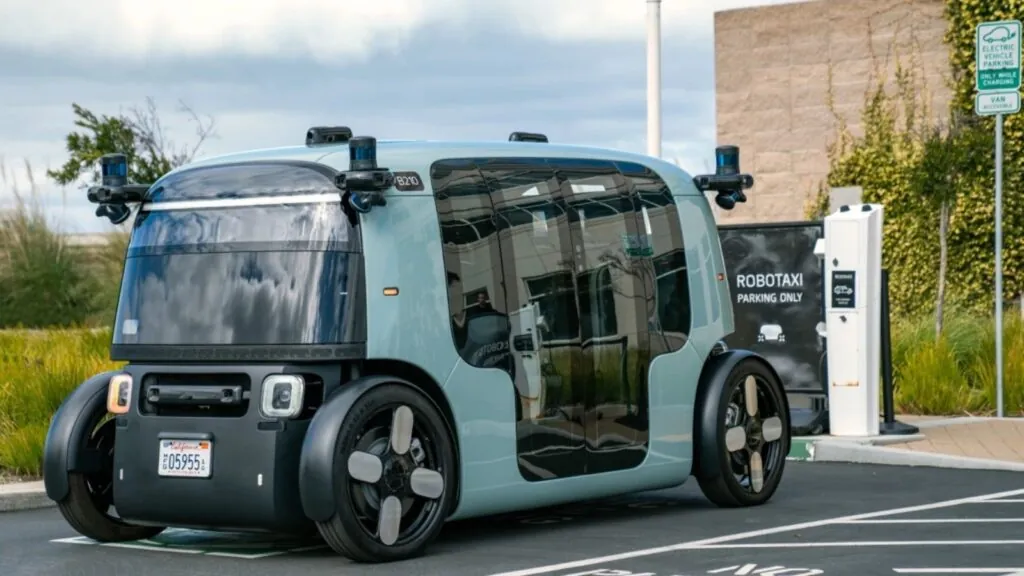 Zoox self driving cars raise concerns after test drivers suffer injuries A high-tech taxi parked while charging its battery