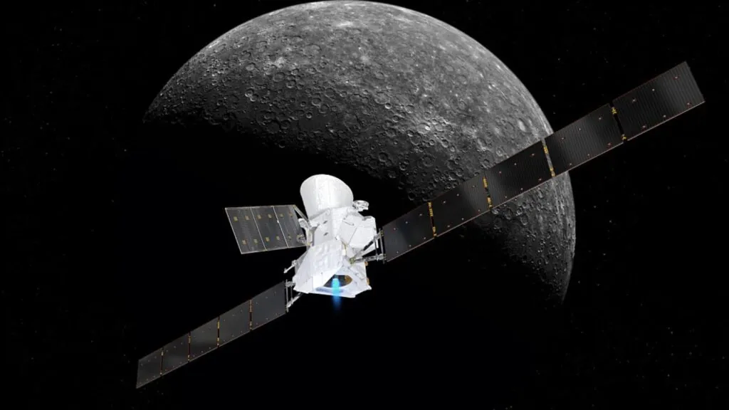 An image of the satellite arriving at Mercury