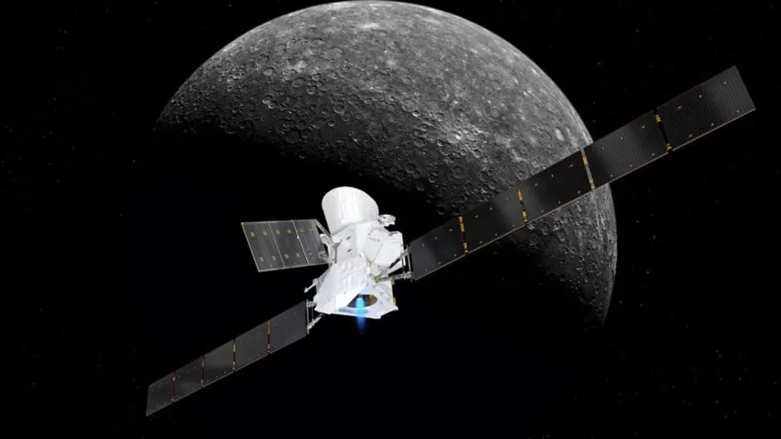 An image of the satellite arriving at Mercury