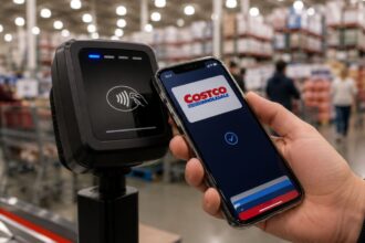 Costco surprises customers with new digital wallet to make shopping easier A person paying with their phone using a Costco card