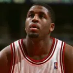 Former Knicks and Bulls player Michael Sweetney dies at 43 The player Michael wearing a Bulls uniform while preparing to shoot a free throw