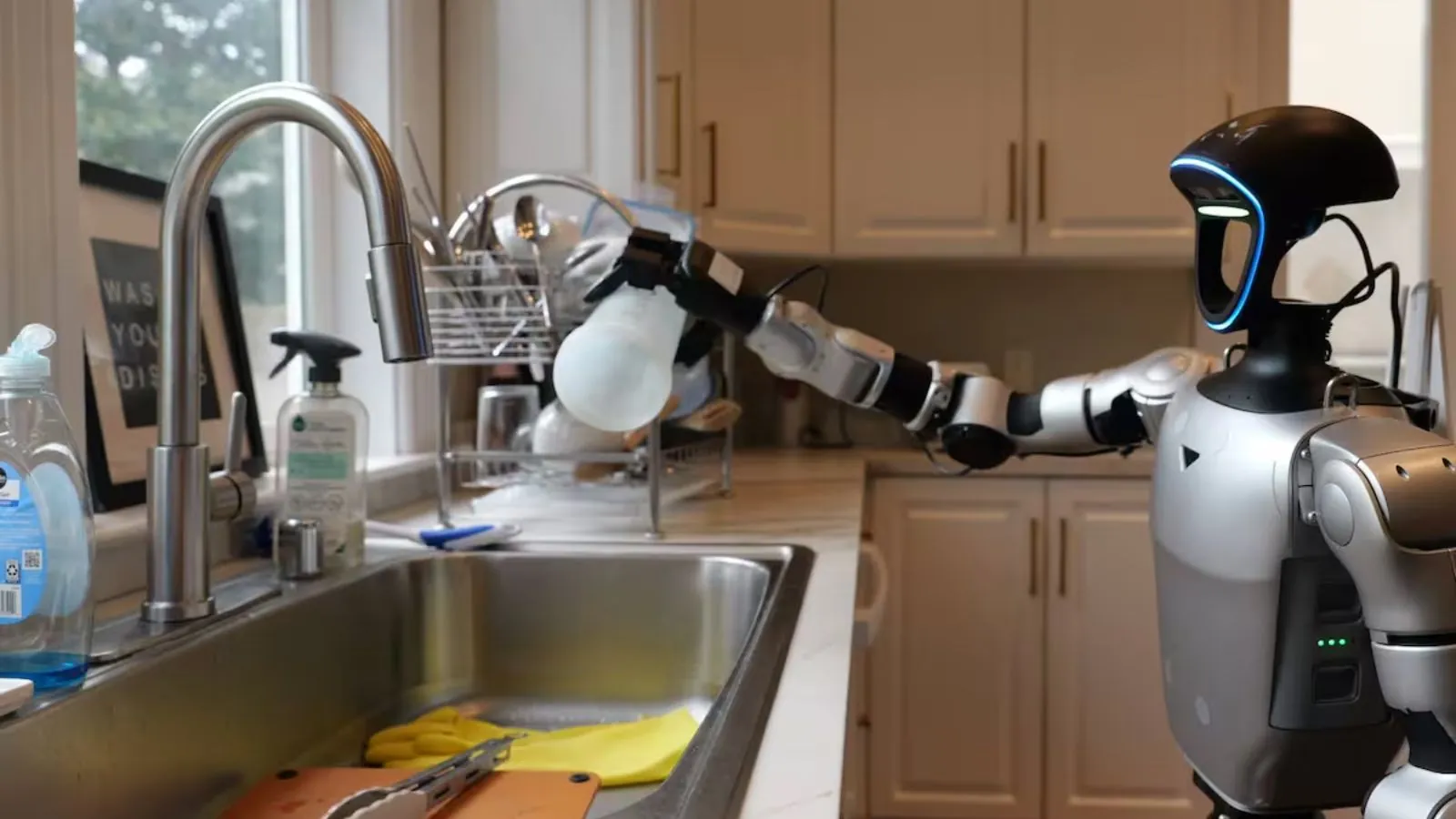 Humanoid robots are now cleaning homes for $30 an hour A humanoid robot cleaning a kitchen until it is spotless