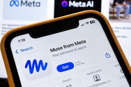A smartphone about to download Meta’s new AI