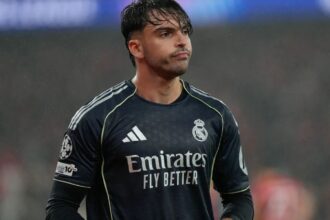 The Spanish center-back making facial expressions during a soccer match