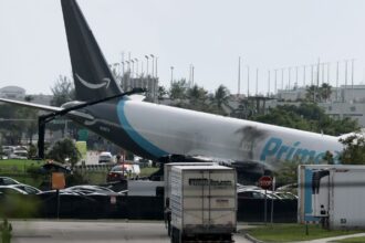 Tragedy in Miami! Amazon cargo plane leaves runway and bursts into flames An Amazon plane crashed after suffering a major accident